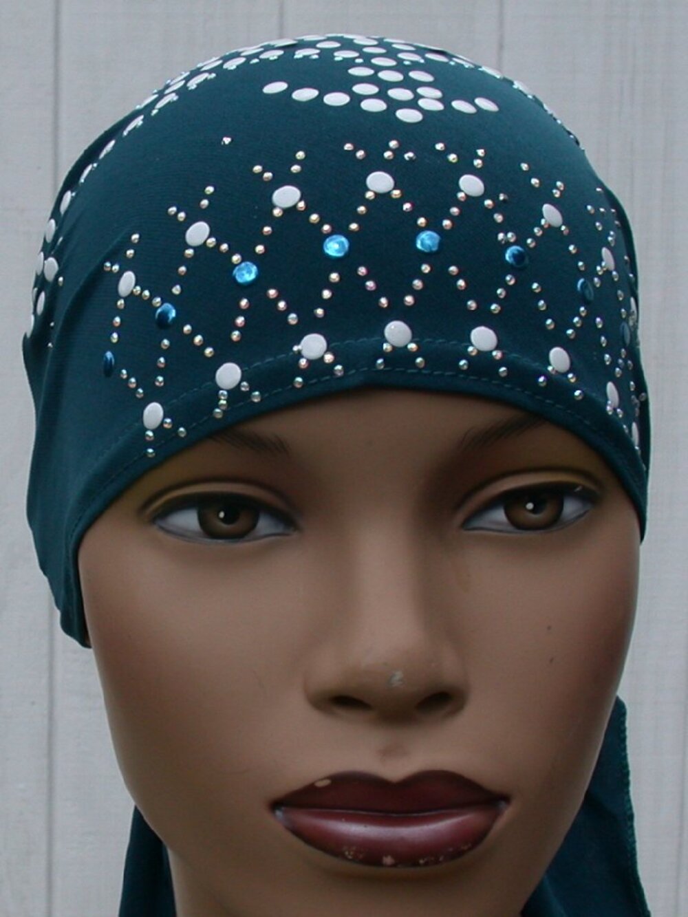 TEAL Chemo Stud Fashion Cap Slip On Bonnet Hijab Undercap #7